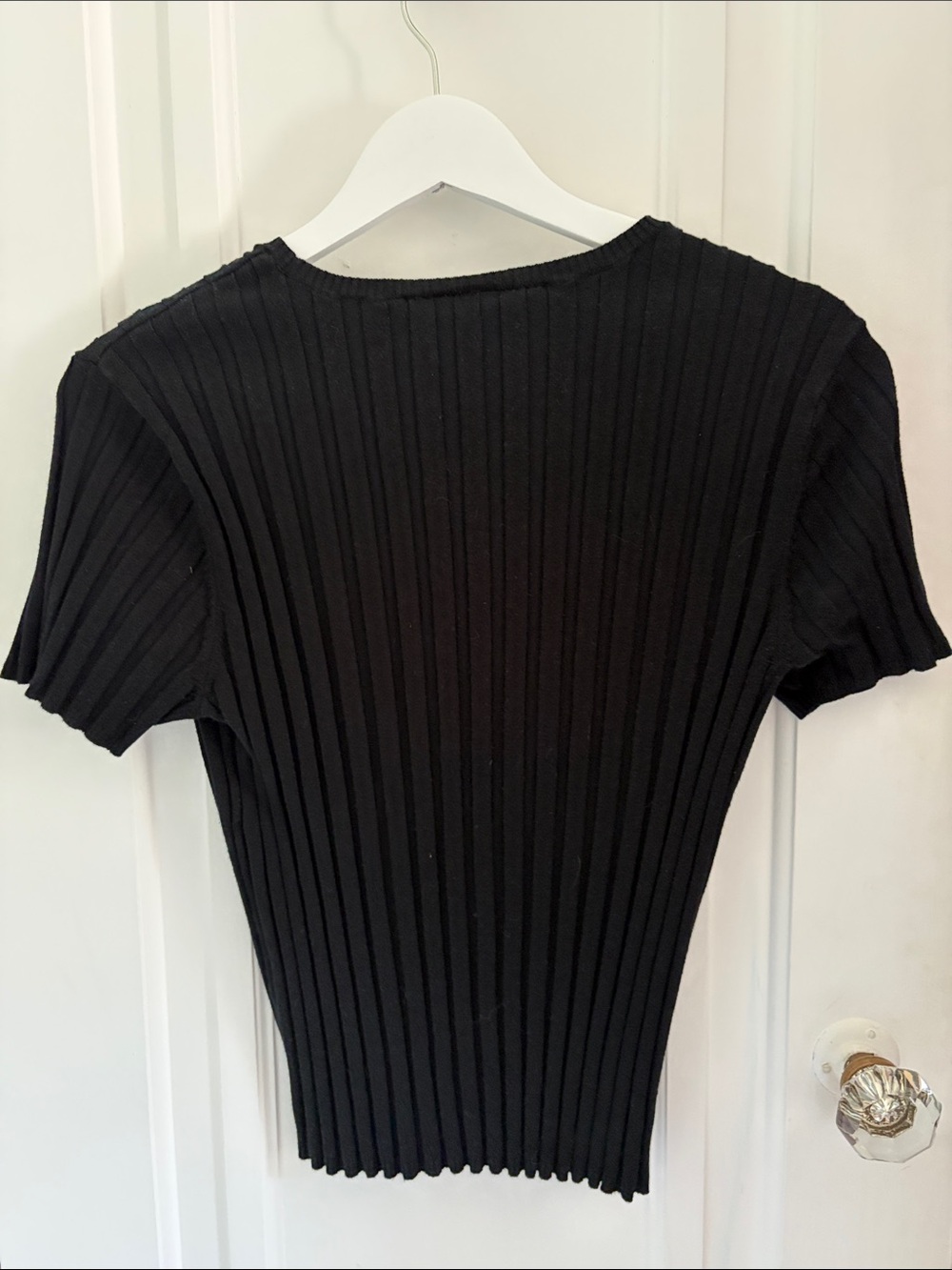 Talbots • Vintage Petites Black Ribbed Sweater Tee (Size M) - Picture 7 of 8